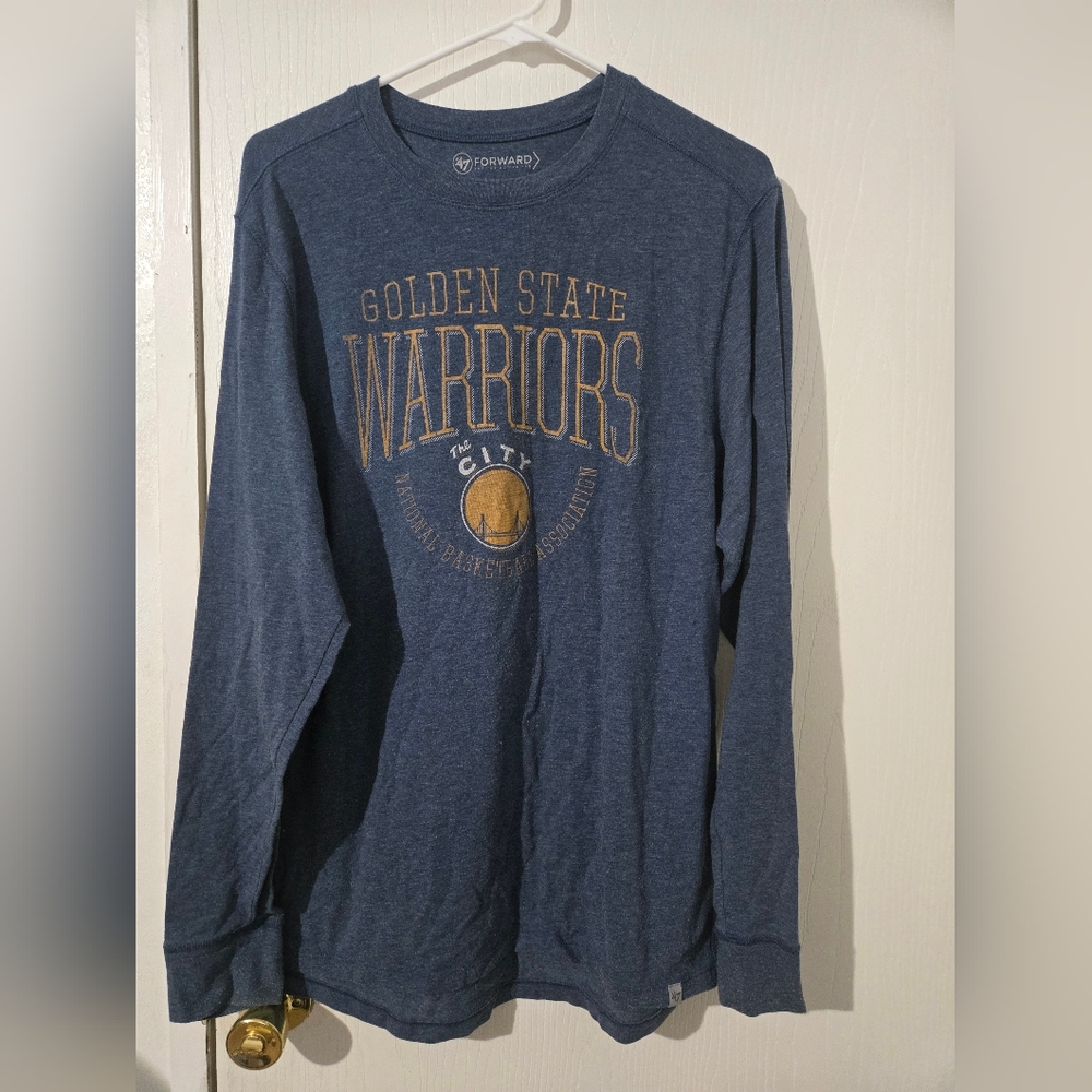 Golden State Warriors Mens Blue Long Sleeve Shirt